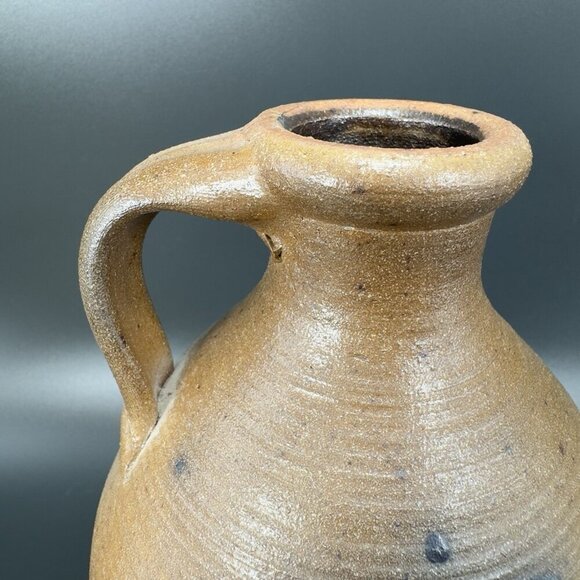 Vintage 1988 Braun Buffalo NY Stoneware Jug Container Brown Salt Glaze Pottery - Picture 12 of 16
